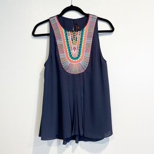 Ranna Gill Anthropologie Embroidered With Colorful Stitch